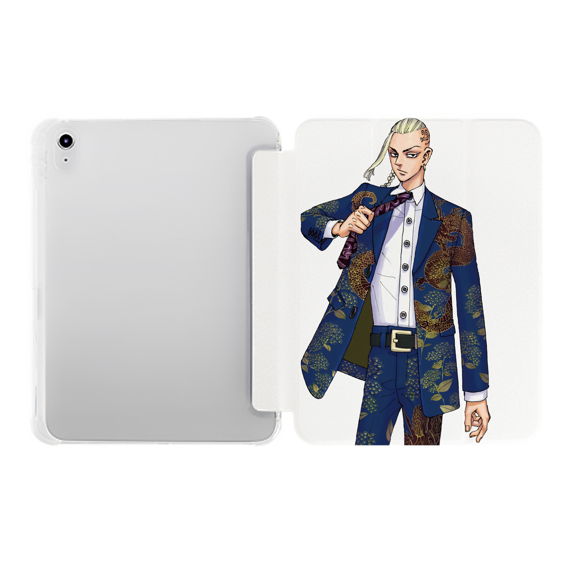 （画像用） 東京リベンジャーズ Tokyo Revengers IPad ケース ペン収納付き 三つ折りスタンド PUレザー×シリコン 対応機種9.5/10.5/10.9インチ